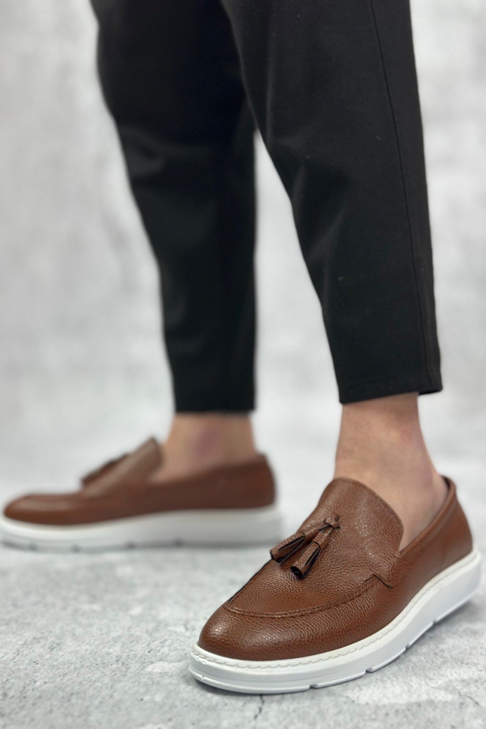 BA0005 Bağcıksız Yüksek Taban Klasik Püsküllü Taba Cilt Corcik Erkek Ayakkabı BA0005 Bağcıksız Yüksek Taban Klasik Püsküllü Taba Cilt Corcik Erkek Ayakkabı