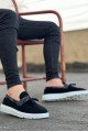 BA0005 Bağcıksız Yüksek Taban Siyah Beyaz Taban Kemerli Klasik Püsküllü Corcik Erkek Ayakkabı BA0005 Bağcıksız Yüksek Taban Siyah Beyaz Taban Kemerli Klasik Püsküllü Corcik Erkek Ayakkabı
