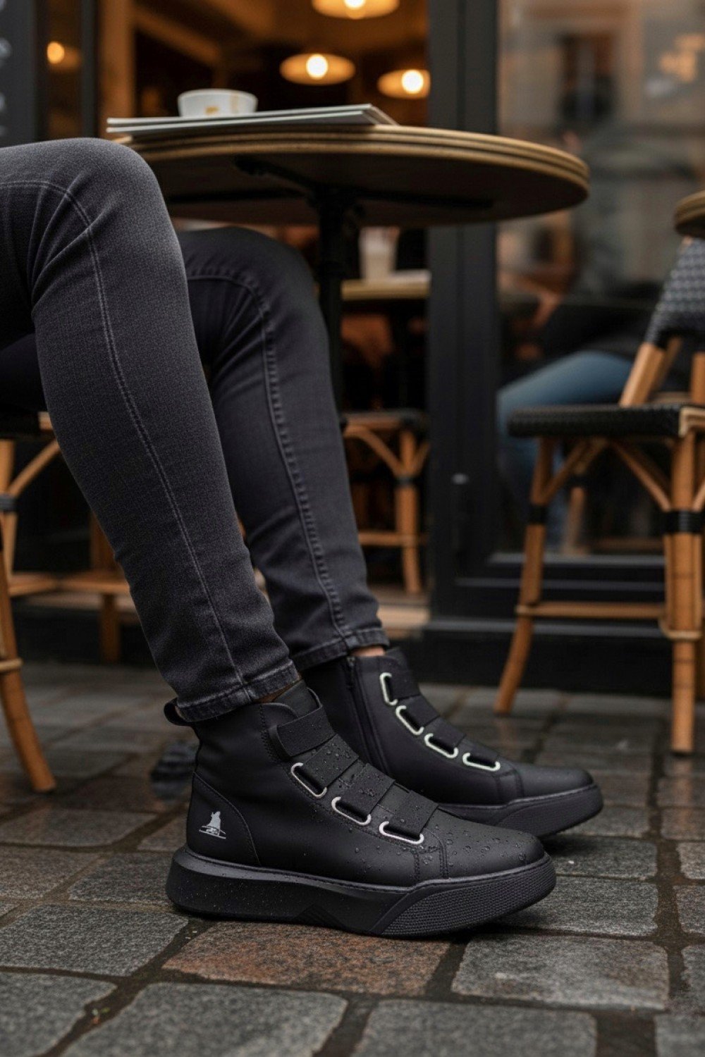 BA0142 Bantlı Erkek Yüksek Taban Siyah Tabanlı Spor Bot BA0142 Bantlı Erkek Yüksek Taban Siyah Tabanlı Spor Bot