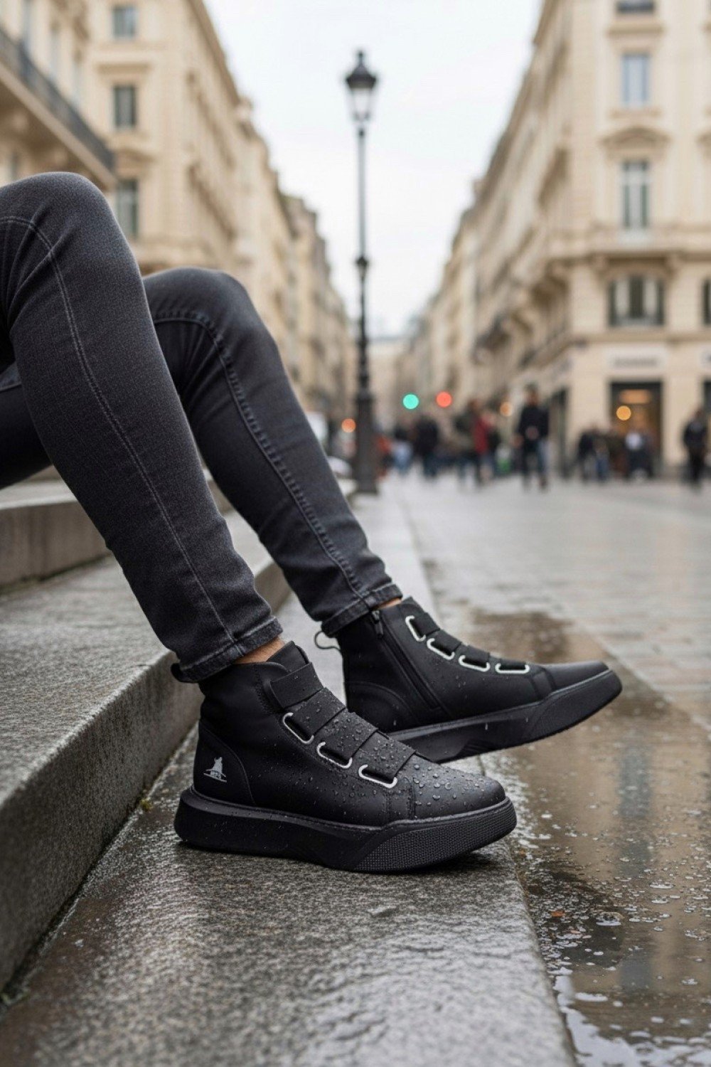 BA0142 Bantlı Erkek Yüksek Taban Siyah Tabanlı Spor Bot BA0142 Bantlı Erkek Yüksek Taban Siyah Tabanlı Spor Bot