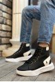 BA0155 Bağcıklı Erkek Yüksek Taban Siyah Beyaz Siyah Taban Spor Bot BA0155 Bağcıklı Erkek Yüksek Taban Siyah Beyaz Siyah Taban Spor Bot