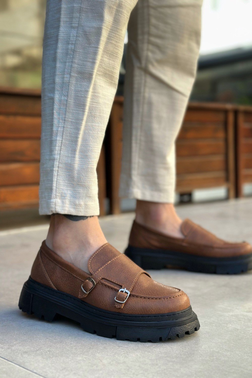 BA0242 Tokalı Klasik Yüksek Siyah Taban Taba Erkek Ayakkabı BA0242 Tokalı Klasik Yüksek Siyah Taban Taba Erkek Ayakkabı