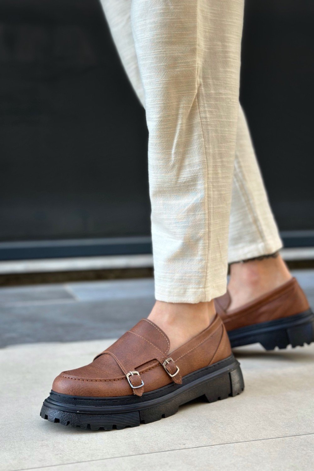 BA0242 Tokalı Klasik Yüksek Siyah Taban Taba Erkek Ayakkabı BA0242 Tokalı Klasik Yüksek Siyah Taban Taba Erkek Ayakkabı