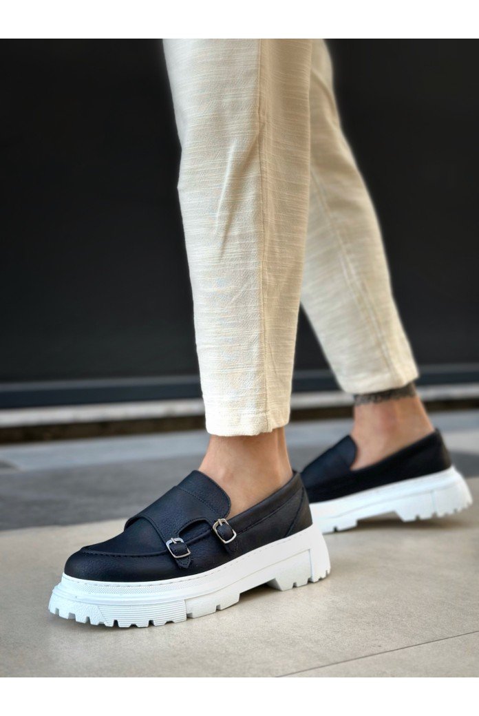 BA0242 Tokalı Klasik Yüksek Taban Siyah Erkek Ayakkabı