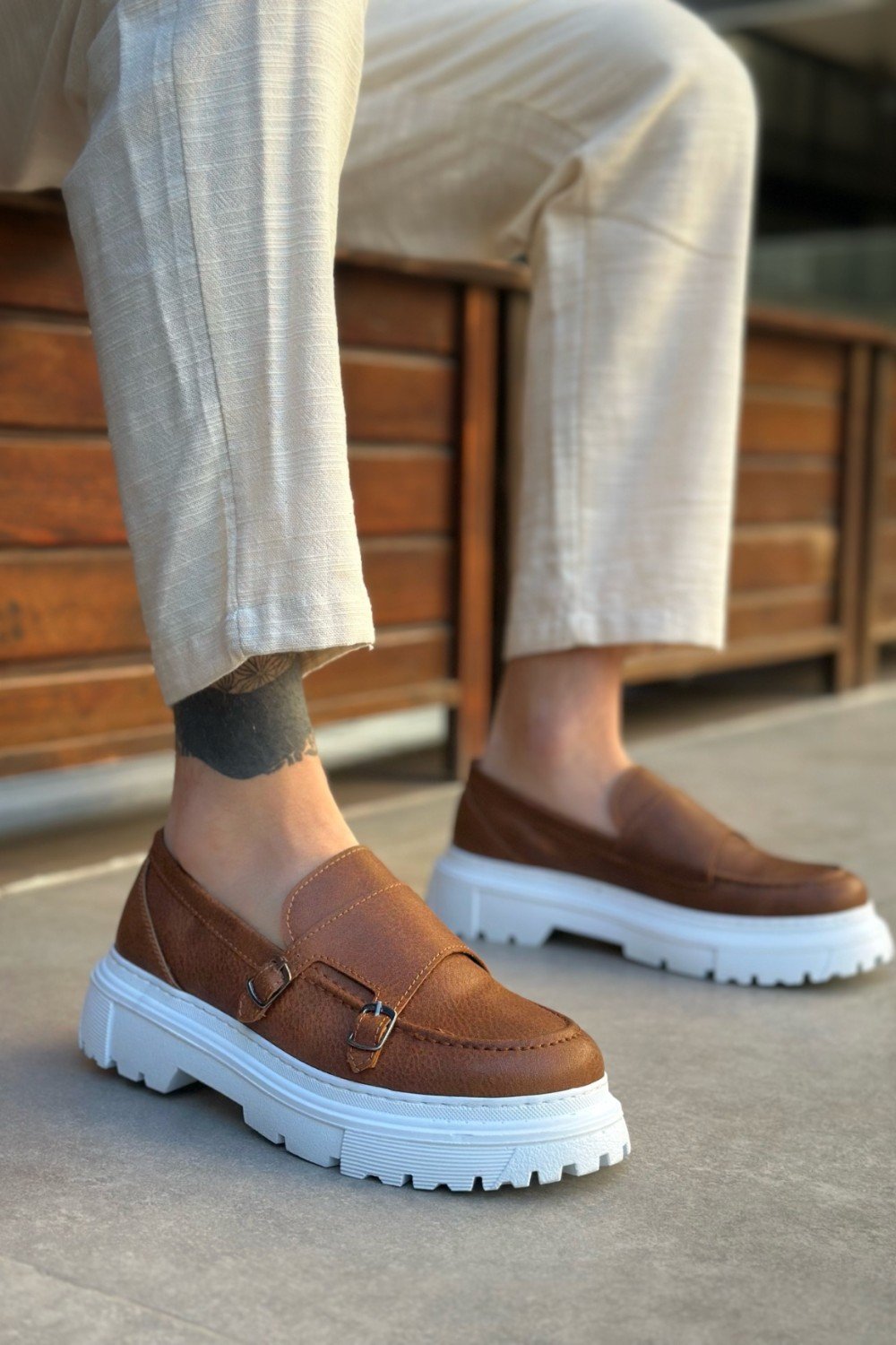 BA0242 Tokalı Klasik Yüksek Taban Taba Erkek Ayakkabı