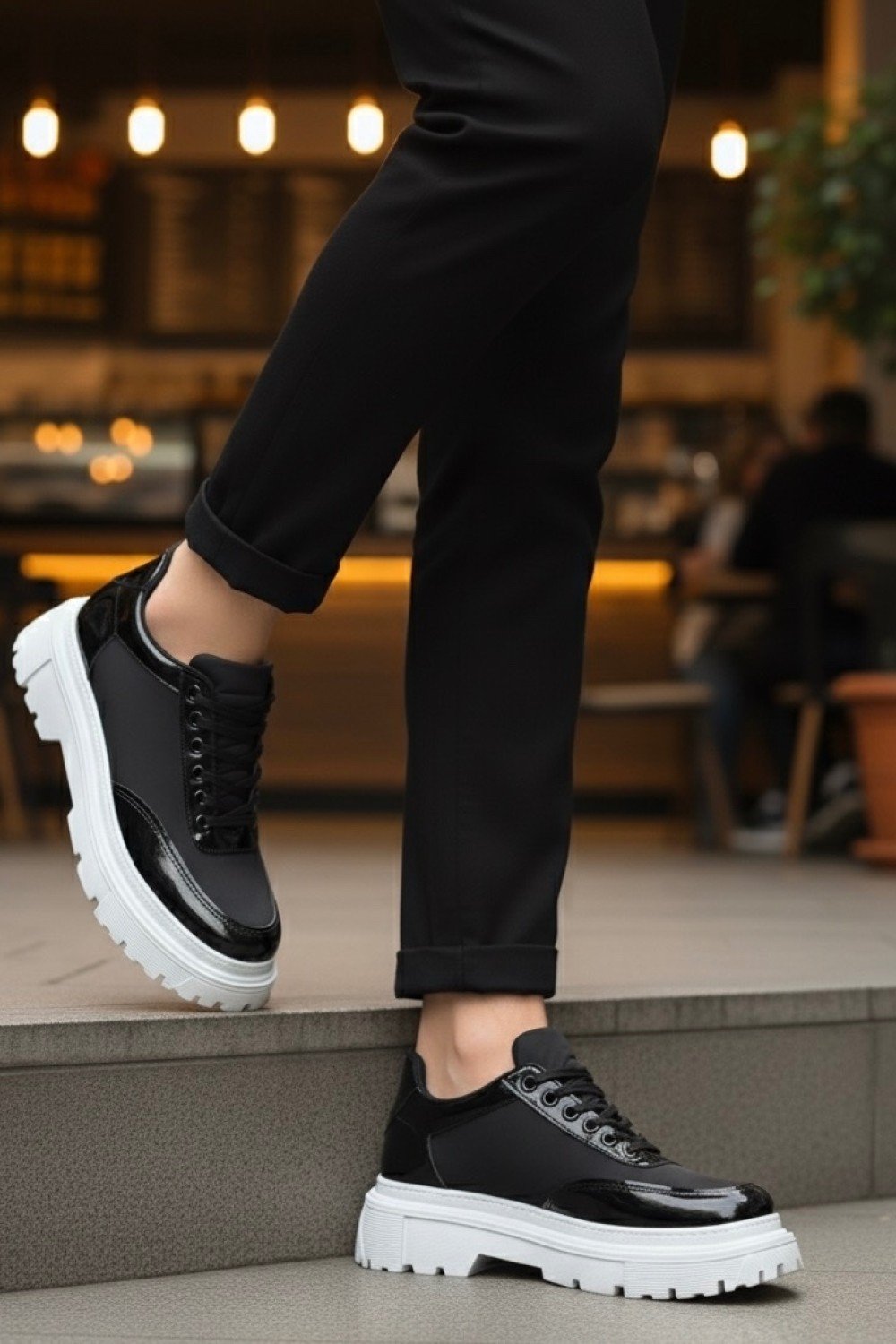 BA0243 Bağcıklı Rugan Paraşüt Detaylı Yüksek Taban Siyah Erkek Ayakkabı BA0243 Bağcıklı Rugan Paraşüt Detaylı Yüksek Taban Siyah Erkek Ayakkabı