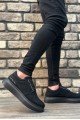 BA0302 Boa Kalın Taban Bağcıksız Tarz Casual Siyah Siyah Erkek Ayakkabı BA0302 Boa Kalın Taban Bağcıksız Tarz Casual Siyah Siyah Erkek Ayakkabı