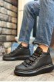 BA0312 Bağcıklı Yüksek Siyah Taban Erkek Tarz Spor Bot