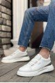 BA0329 3 Bant Beyaz Gümüş Detaylı Kalın Taban Casual Erkek Ayakkabı BA0329 3 Bant Beyaz Gümüş Detaylı Kalın Taban Casual Erkek Ayakkabı