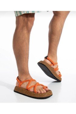 BA0343 Erkek Bodrum İp Halat Turuncu Günlük Sandalet BA0343 Erkek Bodrum İp Halat Turuncu Günlük Sandalet