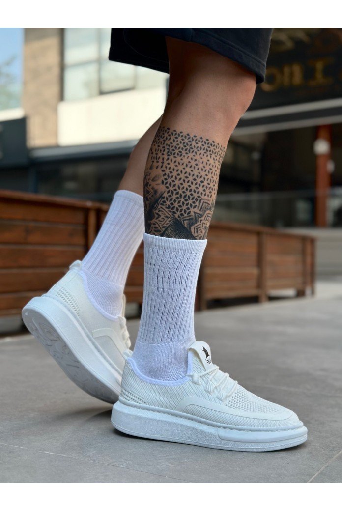 BA0375 Özel Örme Triko Tarz Beyaz Taban Spor Ayakkabı