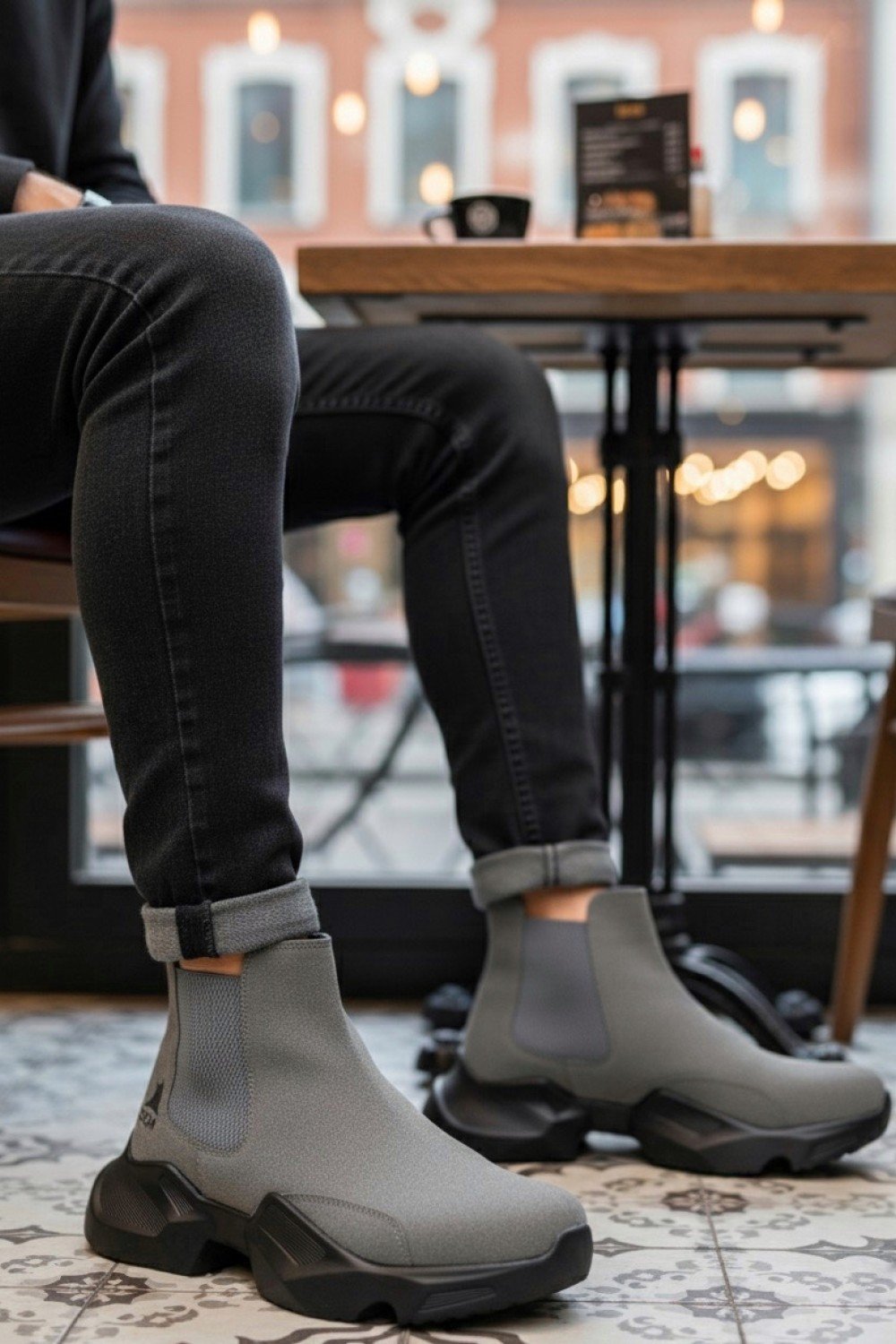 BA0444 Bağcıksız Rahat Yüksek Taban Füme Erkek Spor Yarım Bilek Bot BA0444 Bağcıksız Rahat Yüksek Taban Füme Erkek Spor Yarım Bilek Bot