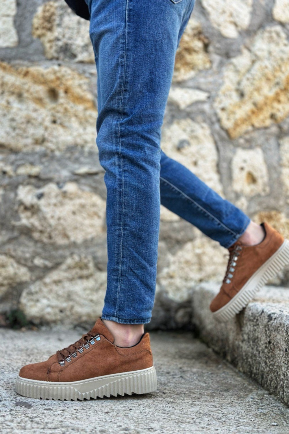 BA0505 Çengel Bağcıklı Taba Renk Yüksek Tabanlı Günlük Ayakkabı BA0505 Çengel Bağcıklı Taba Renk Yüksek Tabanlı Günlük Ayakkabı