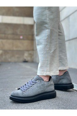 BA0547 BOA Kalın Yüksek Taban Gri Siyah Süet Bağcıklı Spor Erkek Ayakkabı BA0547 BOA Kalın Yüksek Taban Gri Siyah Süet Bağcıklı Spor Erkek Ayakkabı