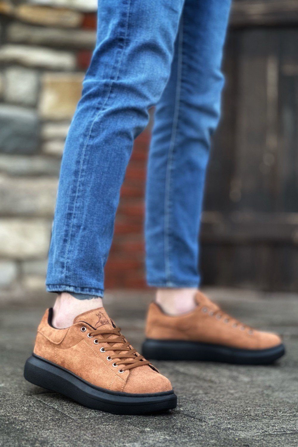 BA0547 BOA Kalın Yüksek Taban Taba Siyah Süet Bağcıklı Spor Erkek Ayakkabı BA0547 BOA Kalın Yüksek Taban Taba Siyah Süet Bağcıklı Spor Erkek Ayakkabı