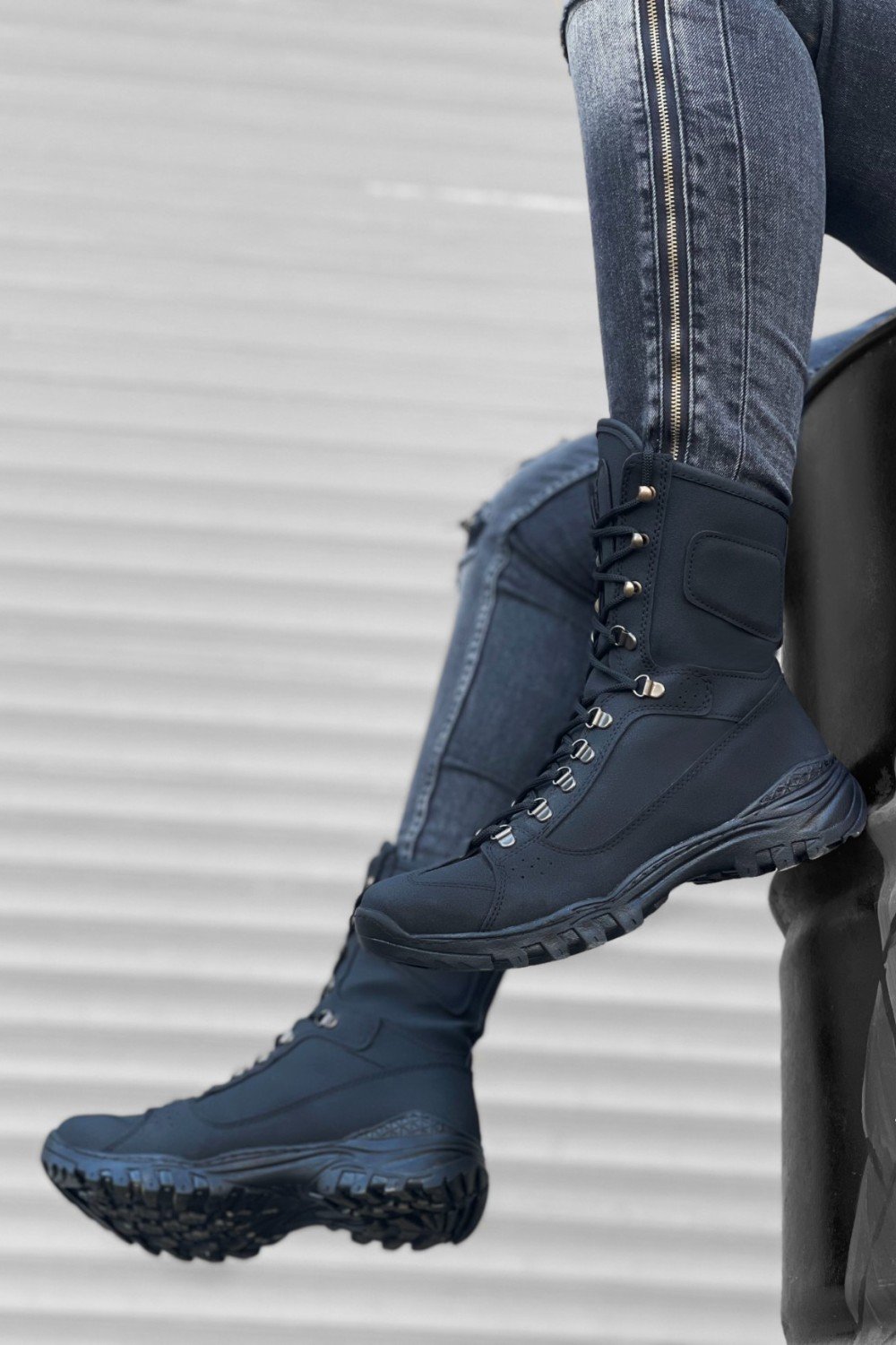 BA0605 Bağcıklı Siyah Nubuk Askeri Postal Bot BA0605 Bağcıklı Siyah Nubuk Askeri Postal Bot