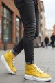 BA0713 Bağcıklı Sarı Yüksek Taban Erkek Tarz Spor Bot