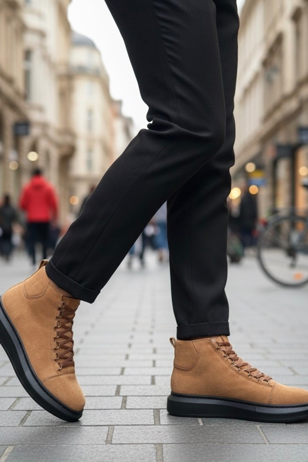 BA0713 Bağcıklı Yüksek Taba Süet Siyah Taban Erkek Tarz Spor Bot BA0713 Bağcıklı Yüksek Taba Süet Siyah Taban Erkek Tarz Spor Bot