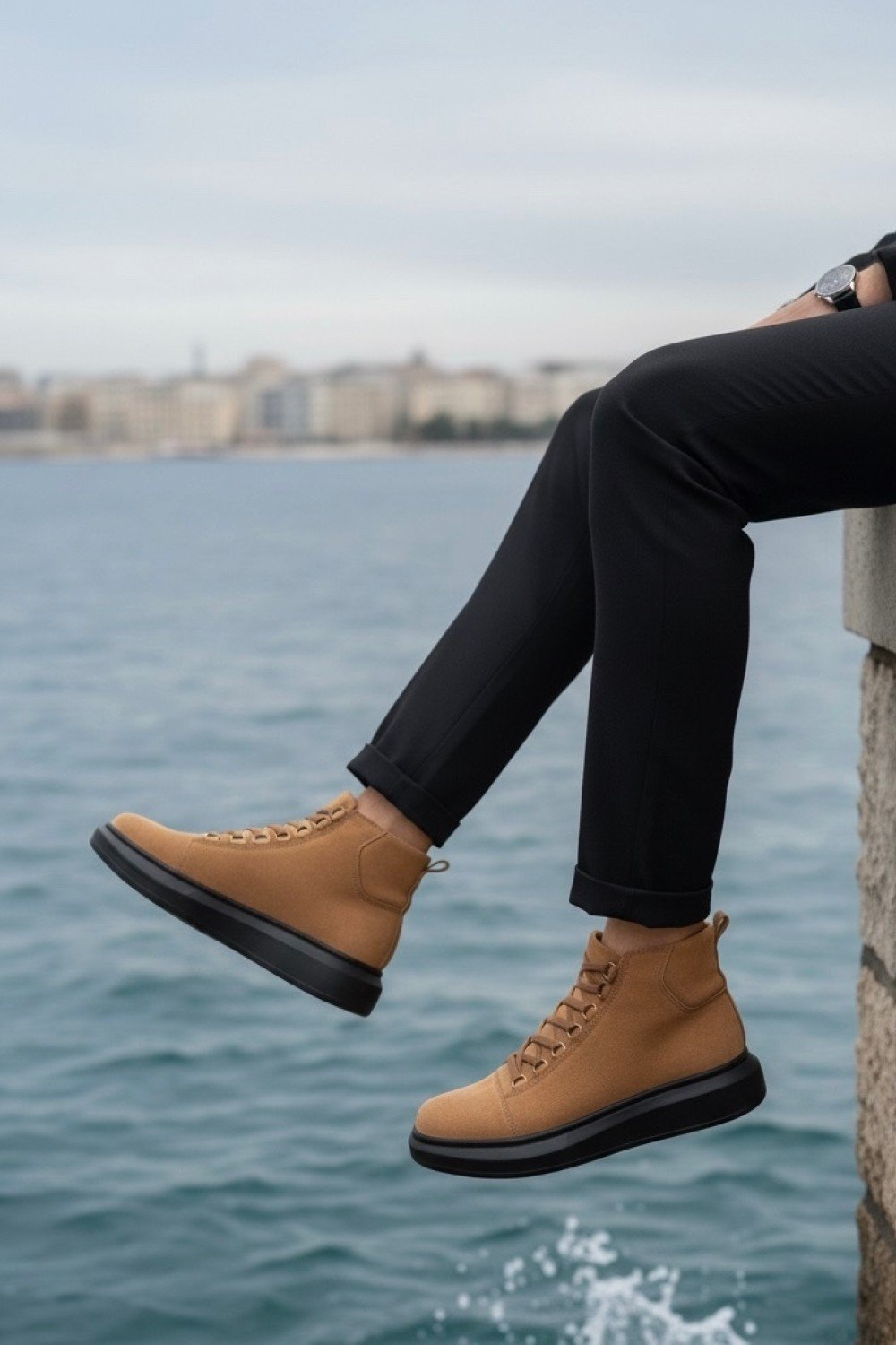 BA0713 Bağcıklı Yüksek Taba Süet Siyah Taban Erkek Tarz Spor Bot BA0713 Bağcıklı Yüksek Taba Süet Siyah Taban Erkek Tarz Spor Bot