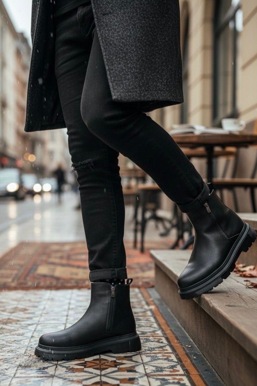 BA0777 Siyah Çift Fermuarlı Erkek Yarım Bilek Bot BA0777 Siyah Çift Fermuarlı Erkek Yarım Bilek Bot