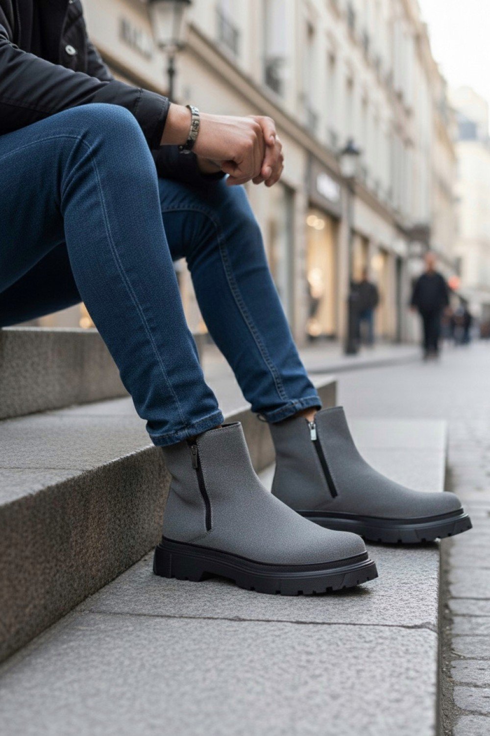 BA0777 Süet Füme Çift Fermuarlı Erkek Yarım Bilek Bot BA0777 Süet Füme Çift Fermuarlı Erkek Yarım Bilek Bot