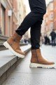 BA0777 Süet Taba Krem Taban Çift Fermuarlı Erkek Yarım Bilek Bot BA0777 Süet Taba Krem Taban Çift Fermuarlı Erkek Yarım Bilek Bot