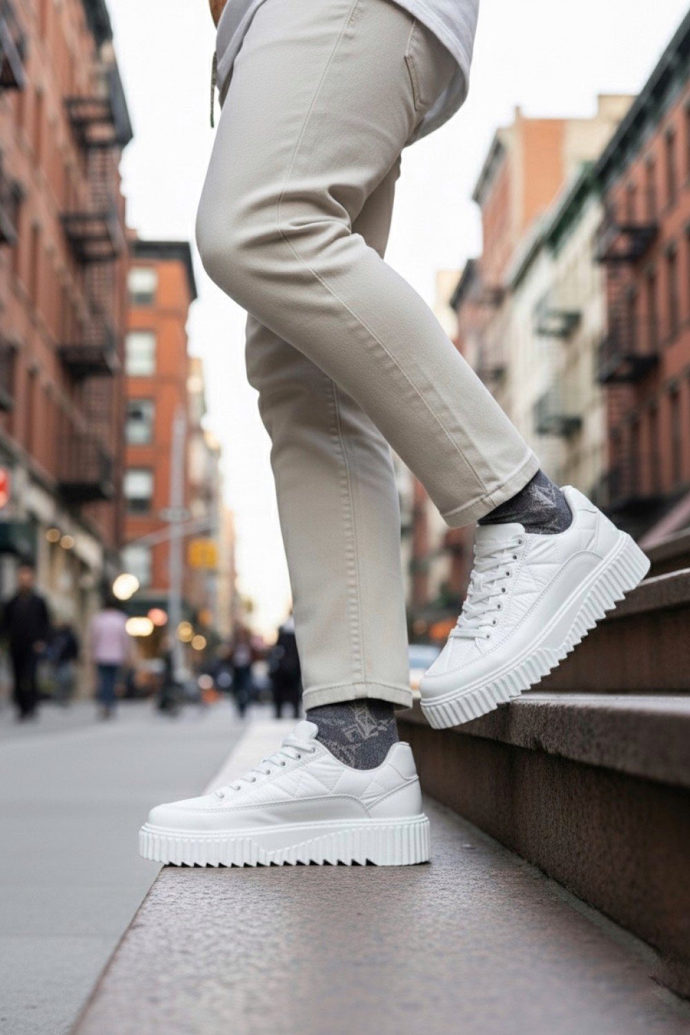 BA0801 BOA Beyaz Yüksek Taban Erkek Spor Ayakkabı BA0801 BOA Beyaz Yüksek Taban Erkek Spor Ayakkabı