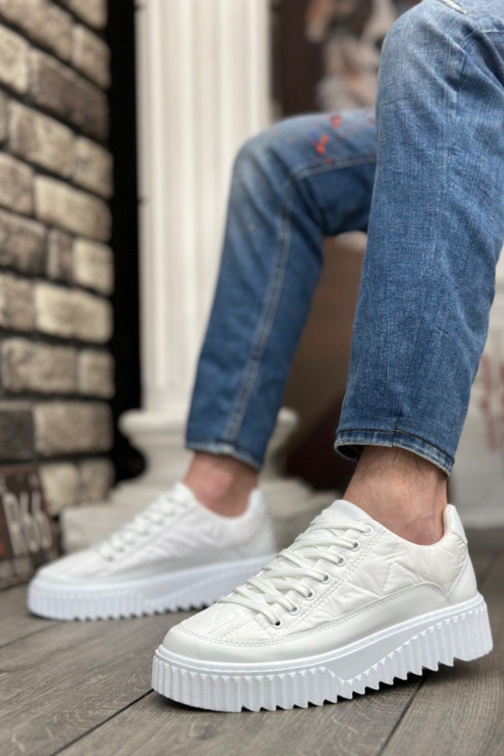 BA0801 BOA Beyaz Yüksek Taban Erkek Spor Ayakkabı BA0801 BOA Beyaz Yüksek Taban Erkek Spor Ayakkabı