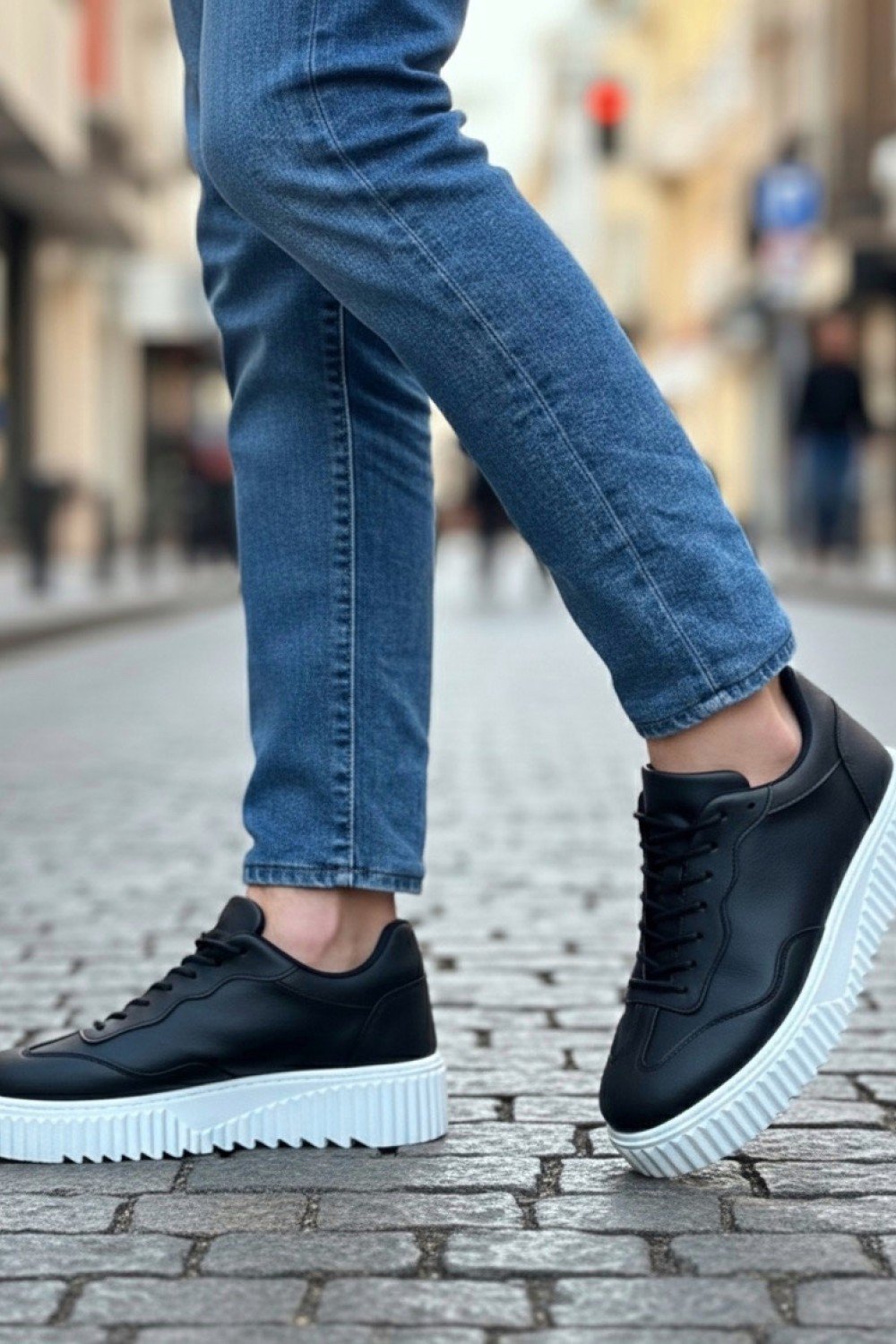 BA0802 BOA Siyah Renk Yüksek Taban Erkek Günlük Ayakkabı BA0802 BOA Siyah Renk Yüksek Taban Erkek Günlük Ayakkabı
