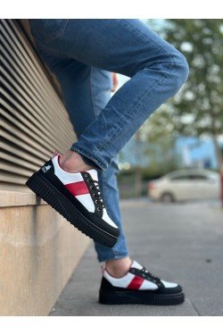 BA0804 BOA Yüksek Siyah Taban Kırmızı Detaylı Bağcıklı Erkek Ayakkabı BA0804 BOA Yüksek Siyah Taban Kırmızı Detaylı Bağcıklı Erkek Ayakkabı