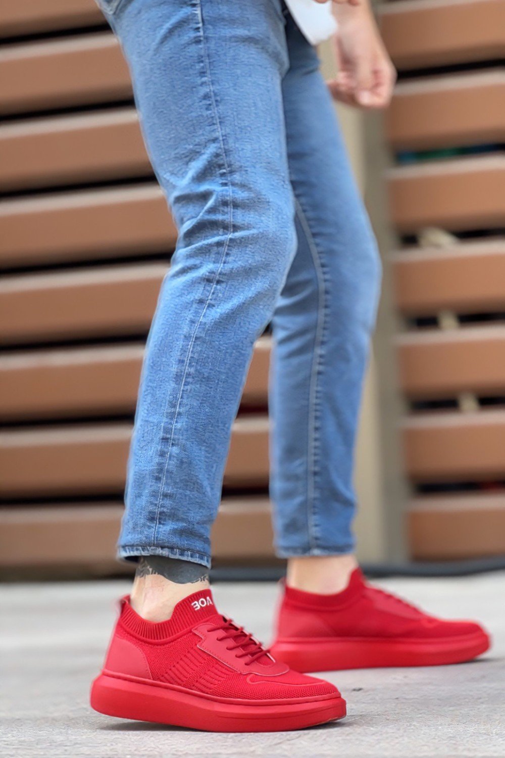 BA0812 Özel Örme Triko Tarz Kırmızı Renk Spor Ayakkabı BA0812 Özel Örme Triko Tarz Kırmızı Renk Spor Ayakkabı