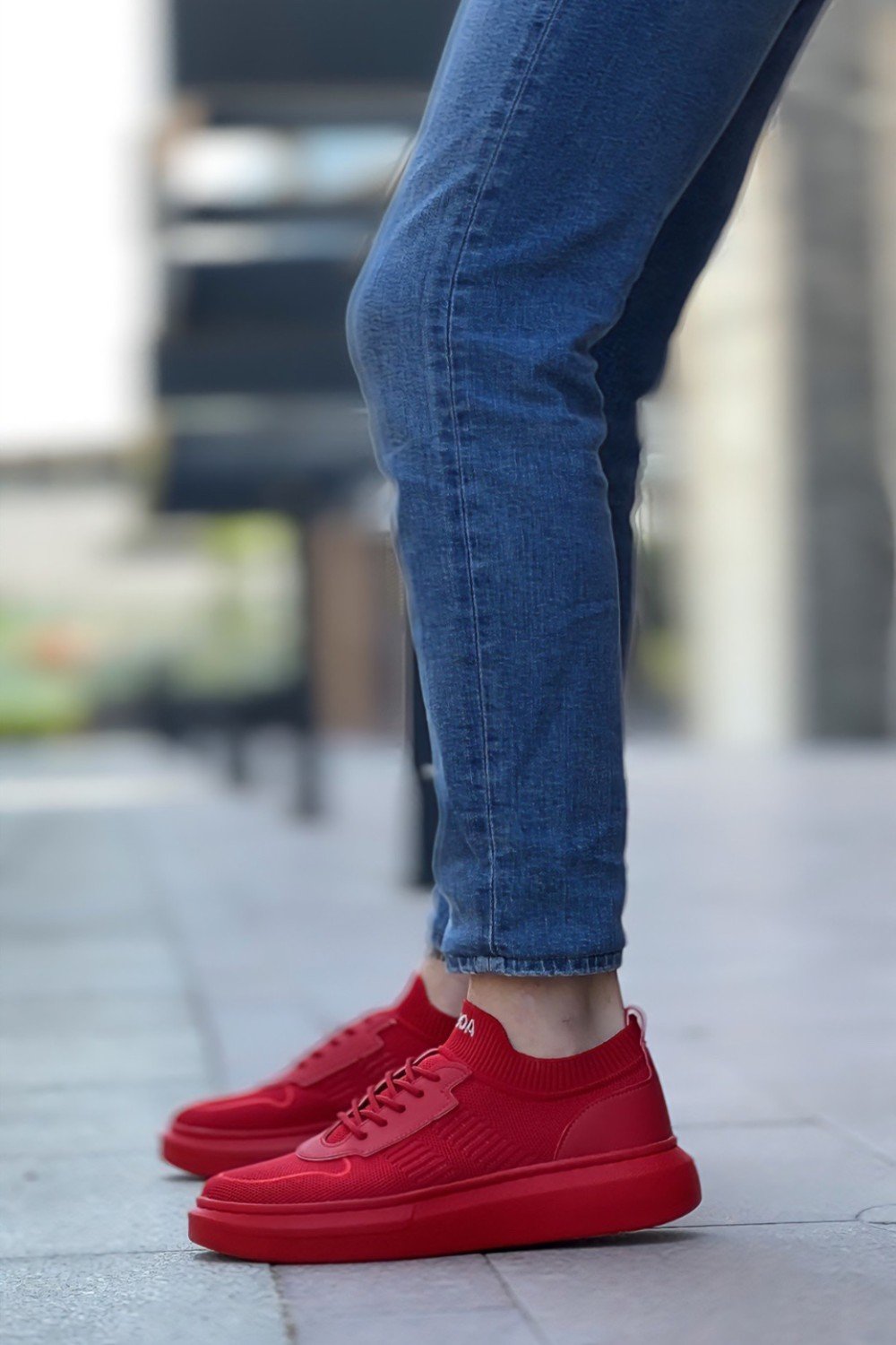 BA0812 Özel Örme Triko Tarz Kırmızı Renk Spor Ayakkabı BA0812 Özel Örme Triko Tarz Kırmızı Renk Spor Ayakkabı