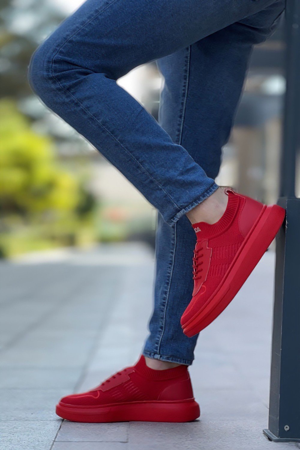 BA0812 Özel Örme Triko Tarz Kırmızı Renk Spor Ayakkabı BA0812 Özel Örme Triko Tarz Kırmızı Renk Spor Ayakkabı