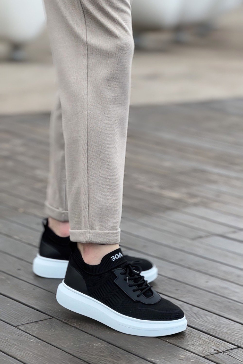 BA0812 Özel Örme Triko Tarz Siyah Renk Spor Ayakkabı BA0812 Özel Örme Triko Tarz Siyah Renk Spor Ayakkabı