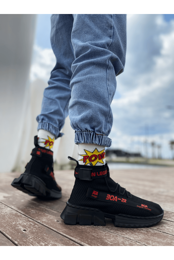 Zr-x700 Tarz Siyah Kırmızı Renk Spor Ayakkabı