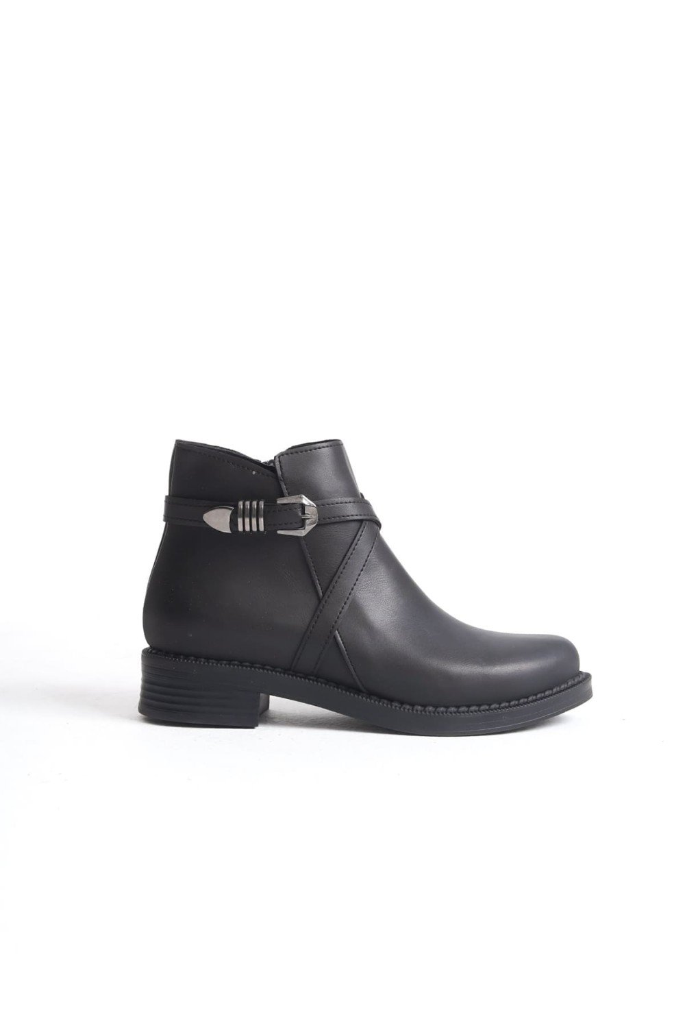 ALMILA Fermuarlı Lastikli Ortopedik Taban Topuklu Kadın Bot CST - Siyah ALMILA Fermuarlı Lastikli Ortopedik Taban Topuklu Kadın Bot CST - Siyah