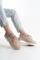 ALYA Bağcıklı Ortopedik Taban Taşlı Kadın Sneaker Spor Ayakkabı CBT - Krem ALYA Bağcıklı Ortopedik Taban Taşlı Kadın Sneaker Spor Ayakkabı CBT - Krem