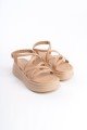 BELLA Lastikli Şerit Detaylı Ortopedik Taban Kadın Sandalet  CTT - Ten