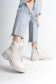 BLOOM Bağcıklı Fermuarlı Ortopedik Taban Kadın Bot CKT - Krem BLOOM Bağcıklı Fermuarlı Ortopedik Taban Kadın Bot CKT - Krem