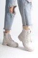 BLOOM Bağcıklı Fermuarlı Ortopedik Taban Kadın Bot CKT - Krem BLOOM Bağcıklı Fermuarlı Ortopedik Taban Kadın Bot CKT - Krem