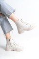 BLOOM Bağcıklı Fermuarlı Ortopedik Taban Kadın Bot CKT - Krem BLOOM Bağcıklı Fermuarlı Ortopedik Taban Kadın Bot CKT - Krem