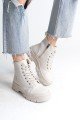 BLOOM Bağcıklı Fermuarlı Ortopedik Taban Kadın Bot CKT - Krem BLOOM Bağcıklı Fermuarlı Ortopedik Taban Kadın Bot CKT - Krem