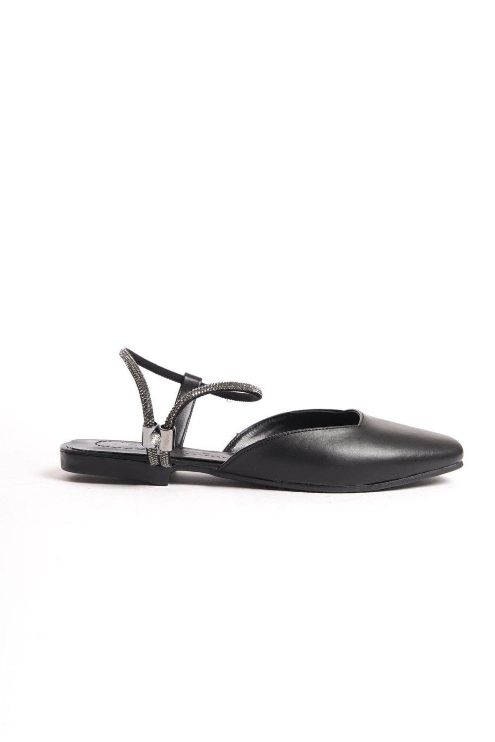 CAROLINE Lastikli Ortopedik Rahat Taban Bilekten Taş Detaylı Kadın Babet Ayakkabı CST - Siyah CAROLINE Lastikli Ortopedik Rahat Taban Bilekten Taş Detaylı Kadın Babet Ayakkabı CST - Siyah