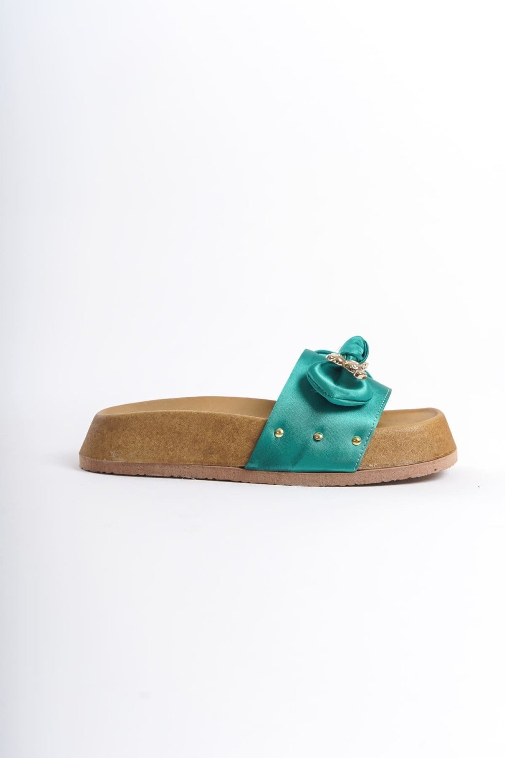 DILA Kalın ve Ortopedik Taban Ayıcıklı Saten Kadın Terlik SKT - Yeşil DILA Kalın ve Ortopedik Taban Ayıcıklı Saten Kadın Terlik SKT - Yeşil