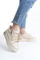 DINA Bağcıklı Fermuarlı Ortopedik Taban Kadın Sneaker Spor Ayakkabı CKT - Krem/Altın DINA Bağcıklı Fermuarlı Ortopedik Taban Kadın Sneaker Spor Ayakkabı CKT - Krem/Altın