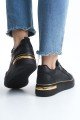 DINA Bağcıklı Fermuarlı Ortopedik Taban Kadın Sneaker Spor Ayakkabı CST - Siyah/Altın DINA Bağcıklı Fermuarlı Ortopedik Taban Kadın Sneaker Spor Ayakkabı CST - Siyah/Altın