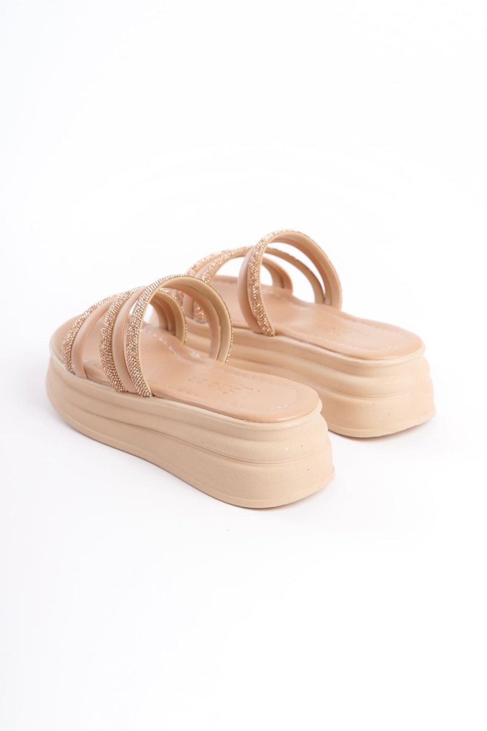 ELISE Düz Topuklu Şeritli Taşlı Kalın ve Ortopedik Taban Kadın Terlik CTT - Ten ELISE Düz Topuklu Şeritli Taşlı Kalın ve Ortopedik Taban Kadın Terlik CTT - Ten