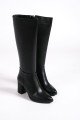 FIORELLA Bağcıksız Fermuarlı Ortopedik Taban Kadın Çizme CST - Siyah FIORELLA Bağcıksız Fermuarlı Ortopedik Taban Kadın Çizme CST - Siyah