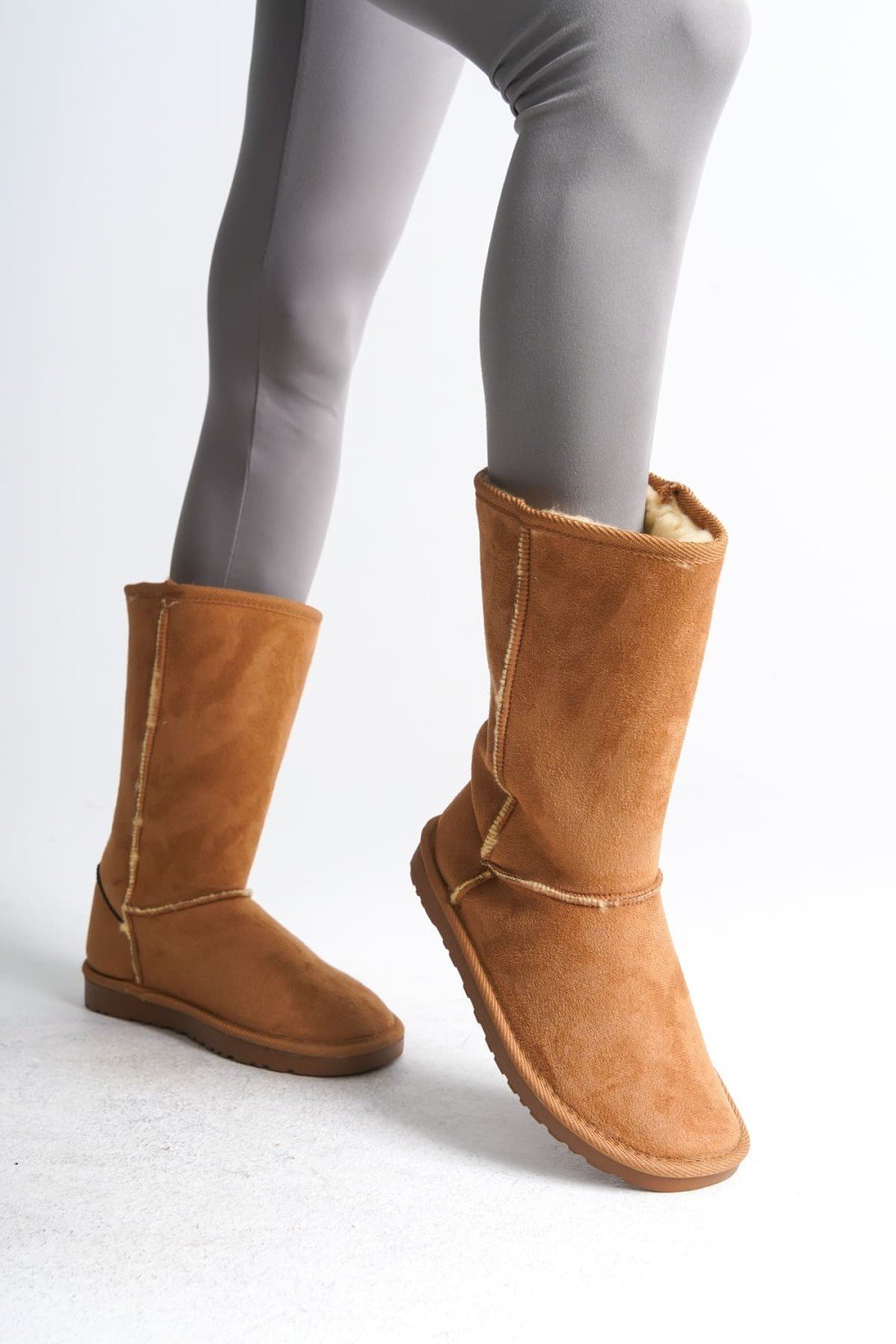 FREYA Bağcıksız Düz Taban İçi Kürklü Süet Kadın Bot STT - Taba FREYA Bağcıksız Düz Taban İçi Kürklü Süet Kadın Bot STT - Taba