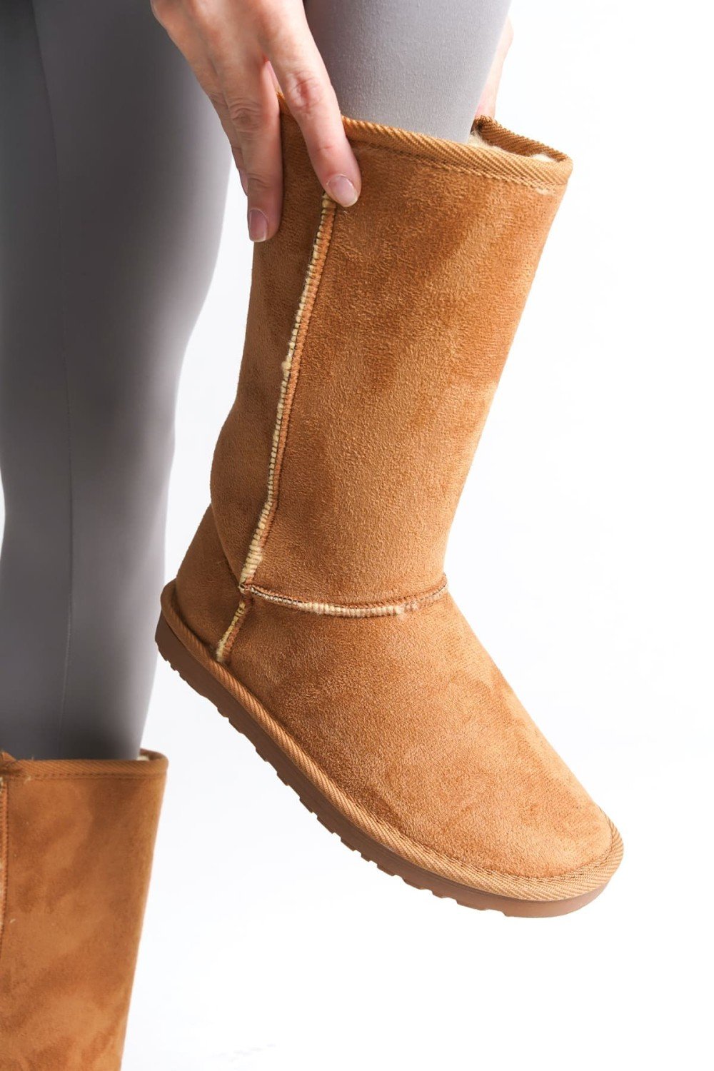 FREYA Bağcıksız Düz Taban İçi Kürklü Süet Kadın Bot STT - Taba FREYA Bağcıksız Düz Taban İçi Kürklü Süet Kadın Bot STT - Taba